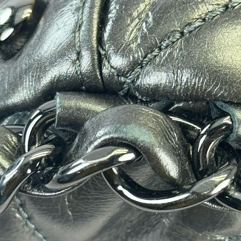 Chanel Gunmetal Leather Chain Me Quilted Bag - Picture 10 of 16